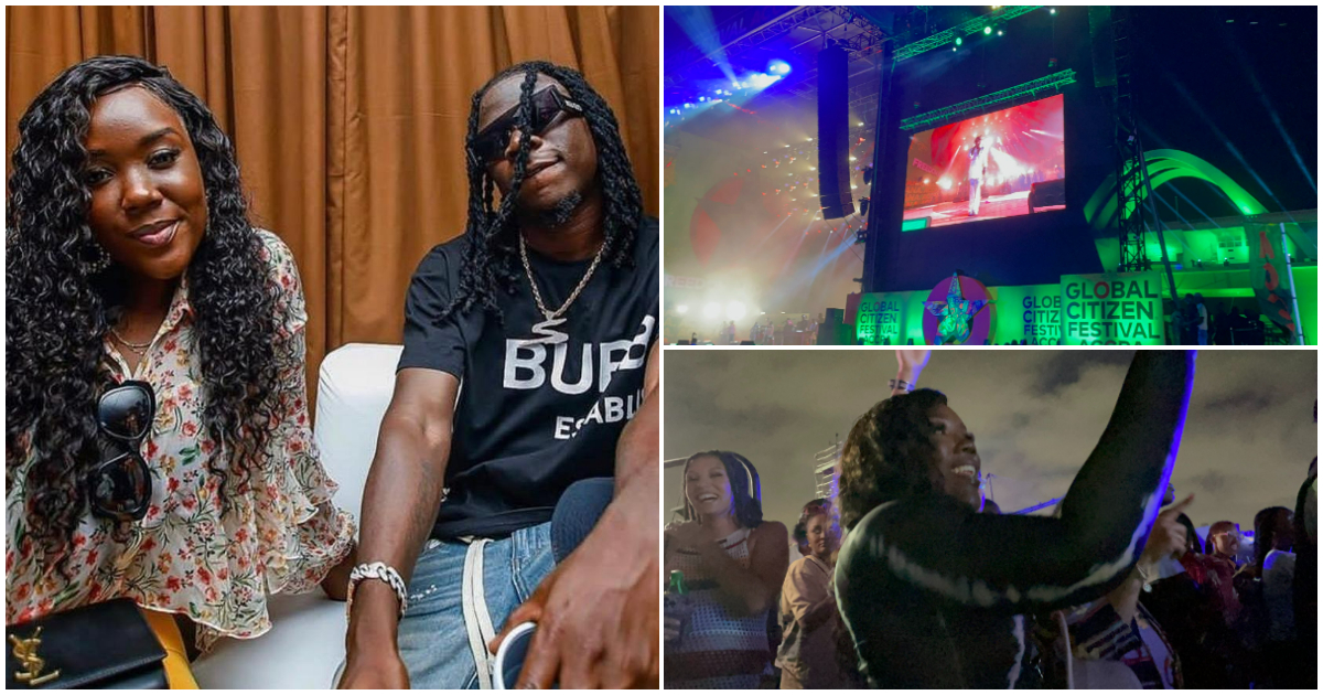 Stonebwoy's wife Dr Louisa Satekla's loud screams during his performance at Global Citizen Festival sparks reactions from netizens