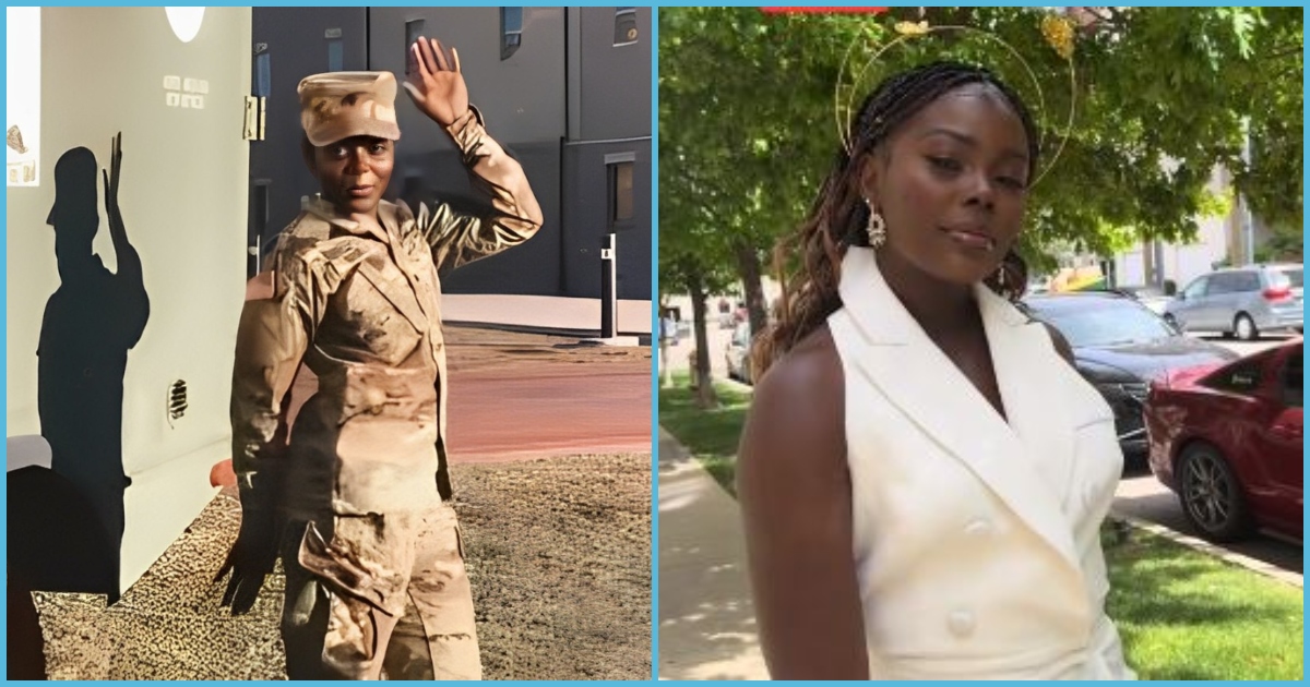 Ghanaian lady celebrates as she skips three ranks in US Army