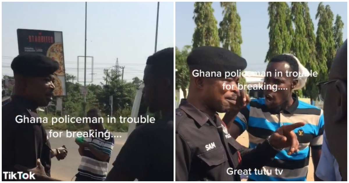 Ghanaian policeman accosted by angry civilians