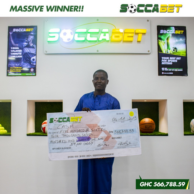 Soccabet pays GH¢ 566,788.59 to Ghanaian man after he wins bet worth GH¢150