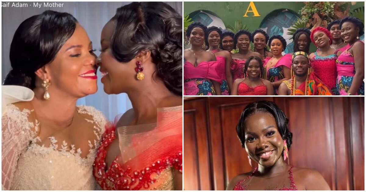 Ghanaian Bride And Beautiful Mother Look Magnificent In Matching Lace Gowns  For Lavish Reception Party 