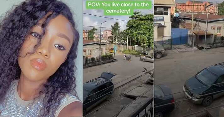 Nigerian lady who lives close to cemetery shares video
