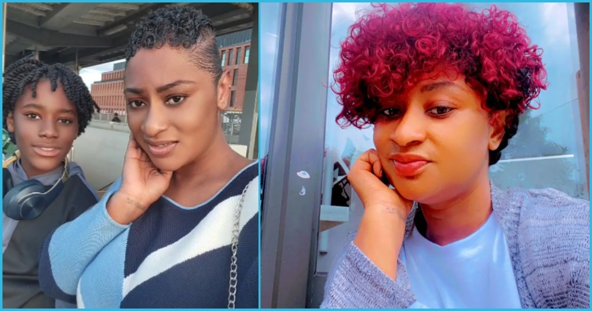 Kumawood actress Ellen Kyei White flaunts her handsome son in new video from Germany, fans hail him