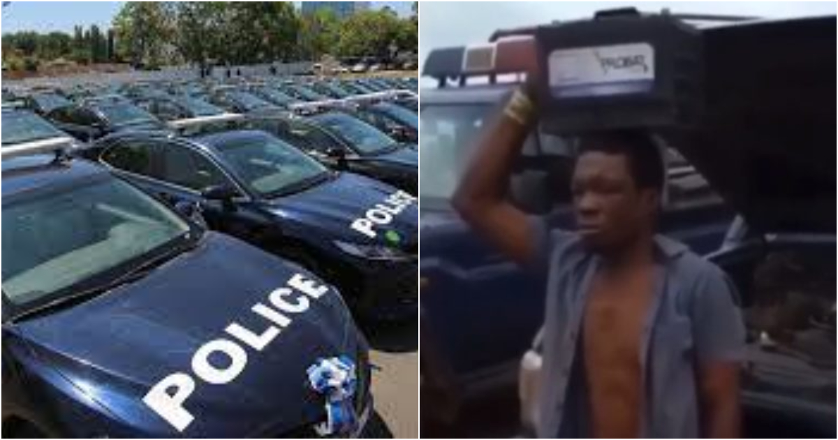 Thief arrested after stealing battery in a police patrol car