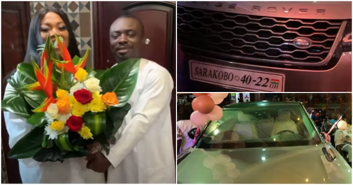 Rich papa: GH millionaire gives his wife Range Rover car gift on her plush 40th b'day party; video emerges