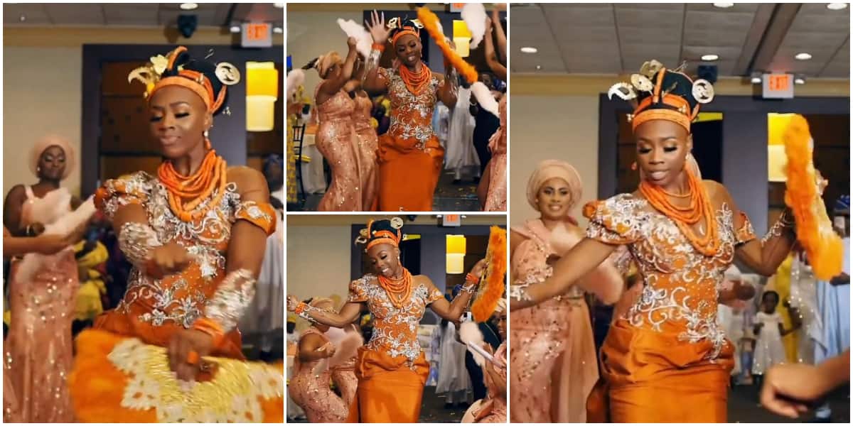 Reactions as bride showcases shaku shaku dance moves at her wedding in adorable video