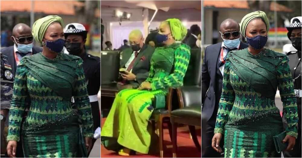 Samira Bawumia dazzles in green kente at Akufo-Addo inauguration (video)