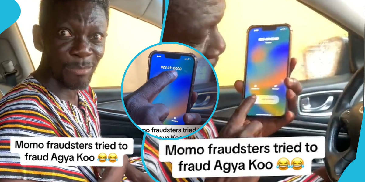 Agya Koo gets called by mobile money fraudsters, plays along in funny video