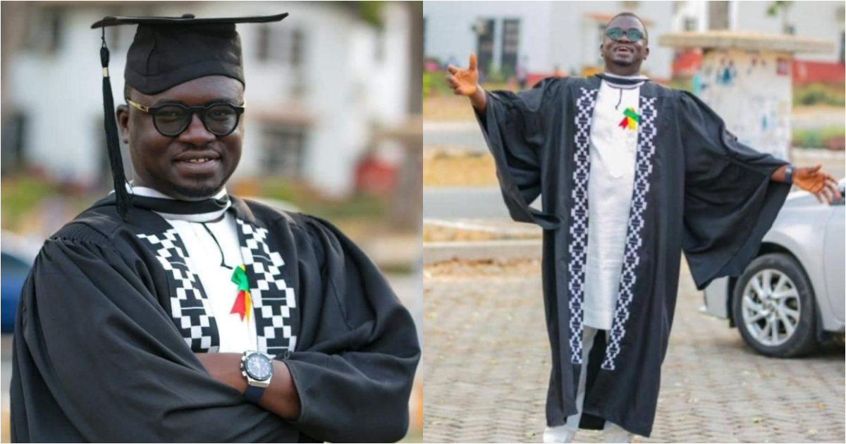 Ghanaian man earns his master's from UG, drops beautiful graduation photos; gets many talking