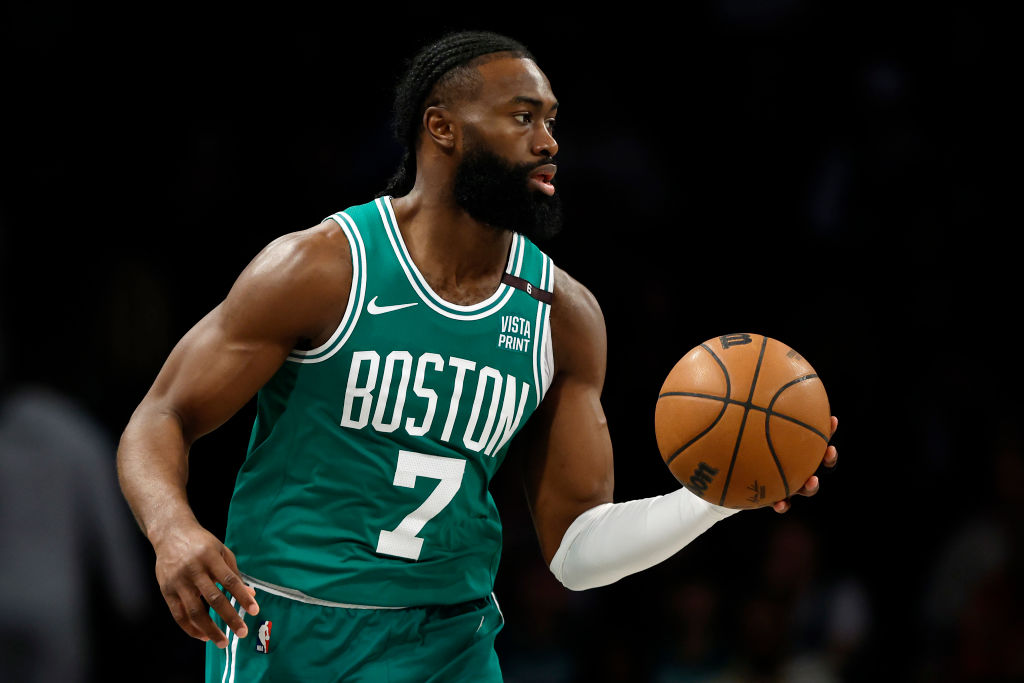 Jaylen Brown during their game against the Brooklyn Nets