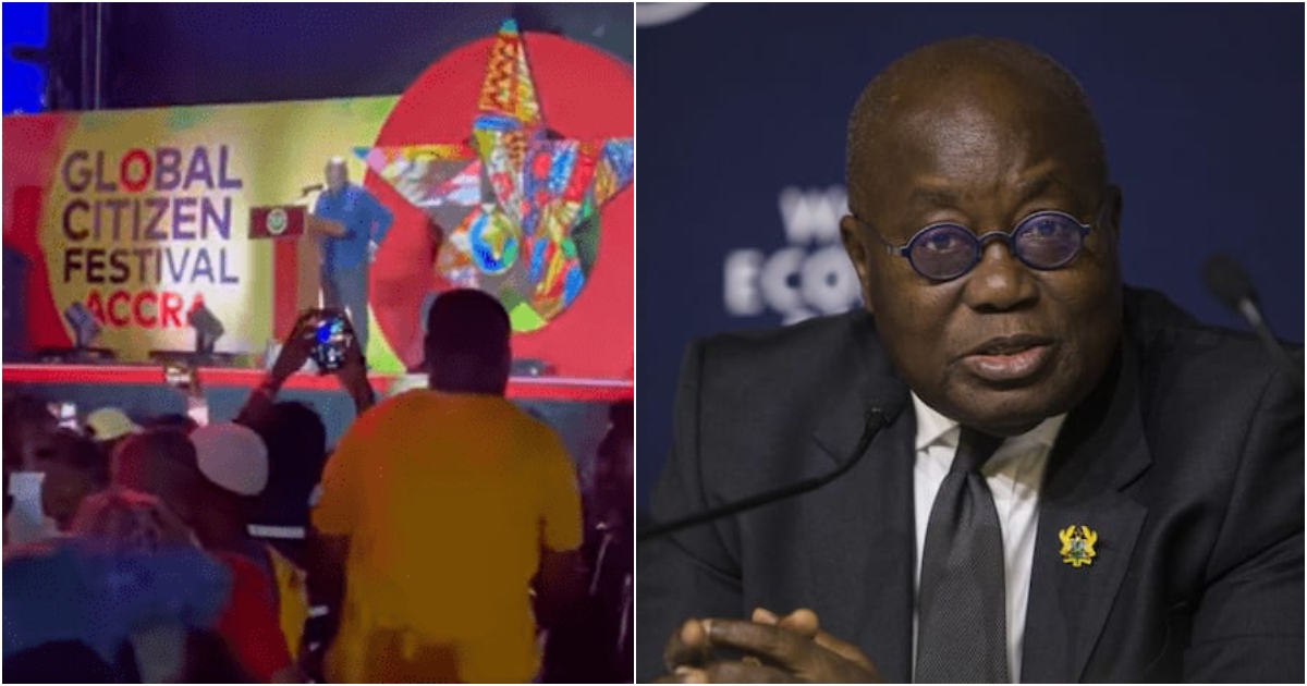 Nana Akufo-Addo was not spared at the Global Citizens Festival.