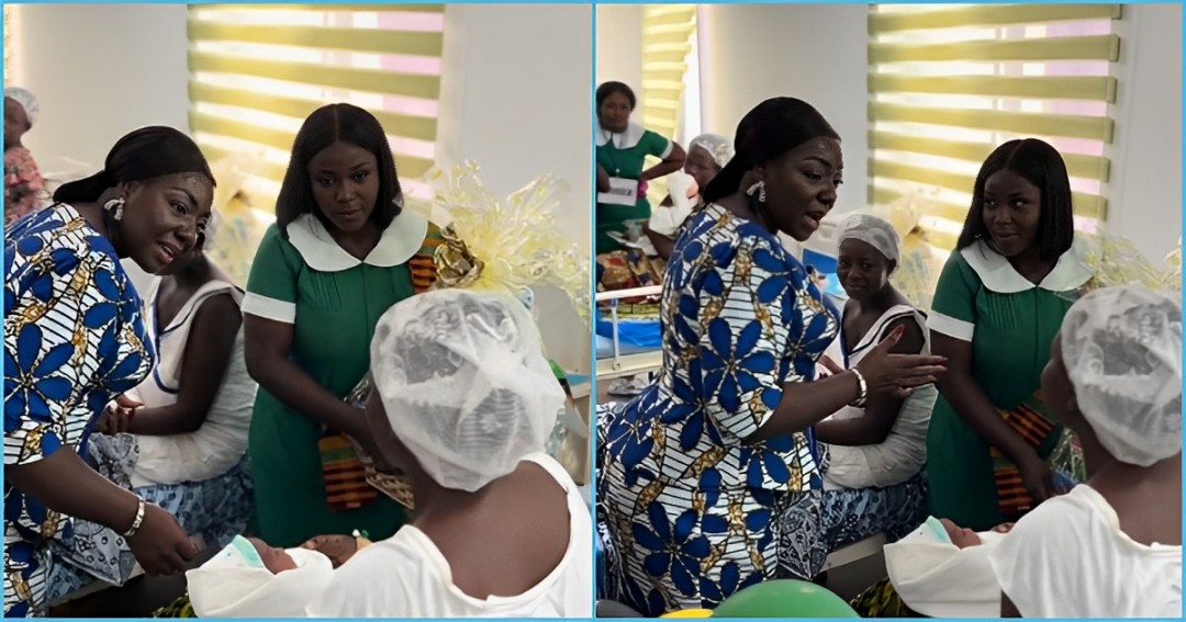 Asantehene: Lady Julia storms Manhyia Hospital, surprises new mothers with gifts in heartwarming video