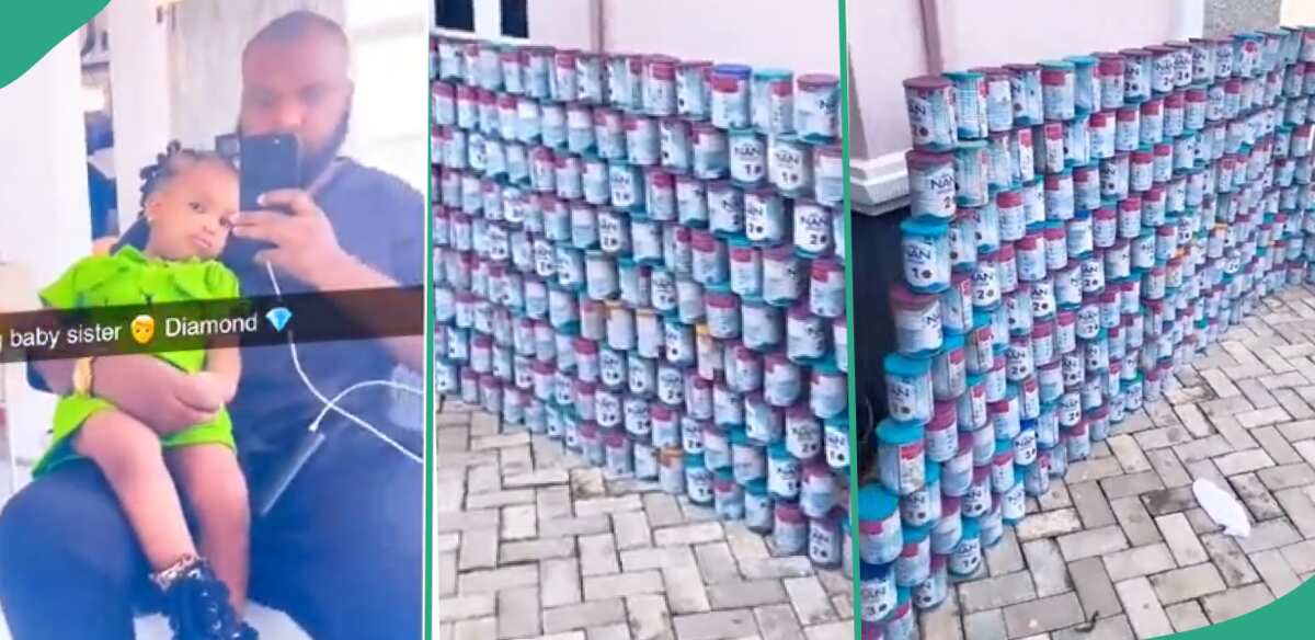 Man shares tins of milk consumed by his daughter.