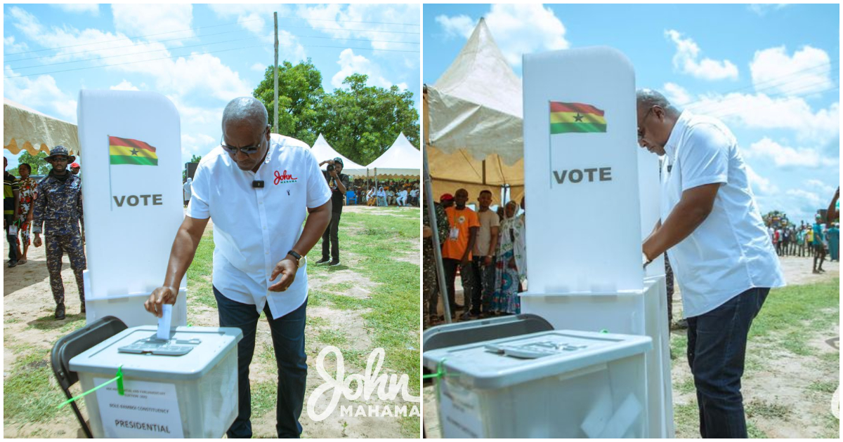 John Mahama votes in NDC 2023 primaries