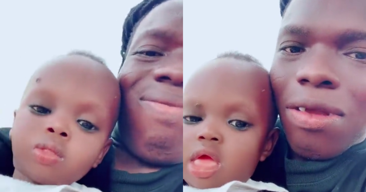 Shatta Bandle poses with son
