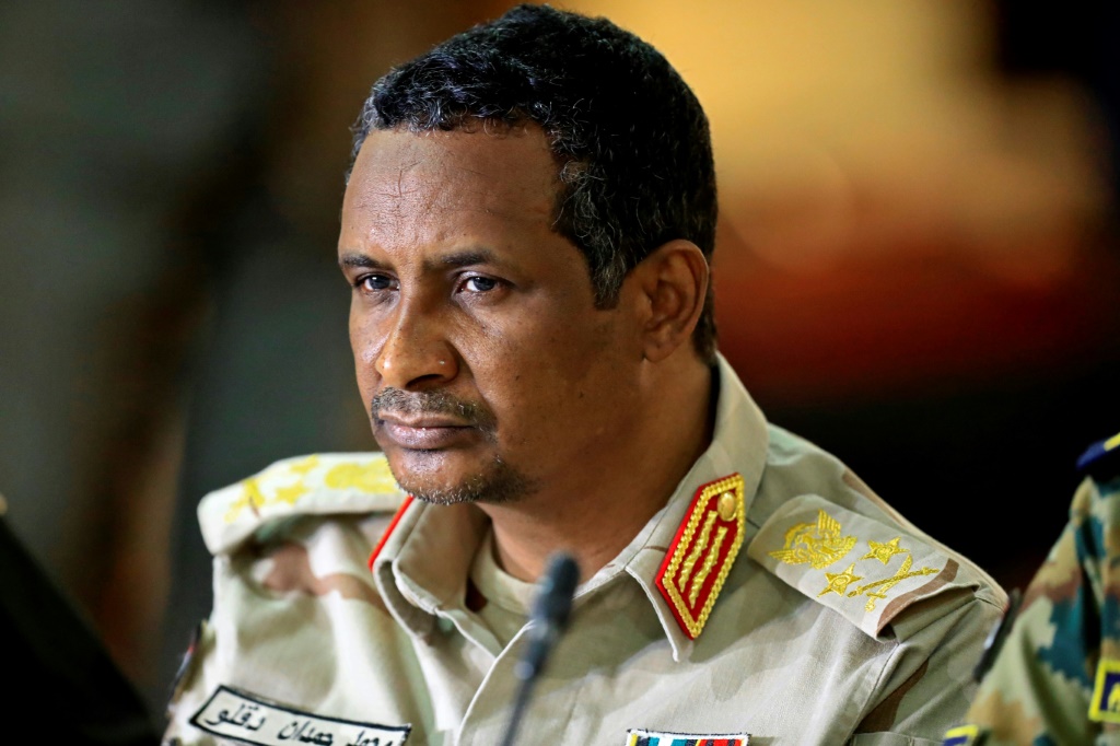 Sudan's paramilitary Rapid Support Forces commander, General Mohamed Hamdan Daglo, pictured on June 8, 2022, discussed border security with Chad's military leader Mahamat Idriss Deby