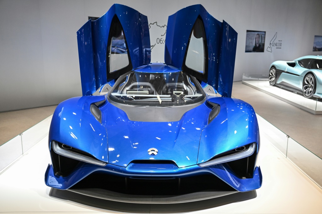 A battery-powered Nio EP9 sports car. EV firms offer more than 300 models on the Chinese market