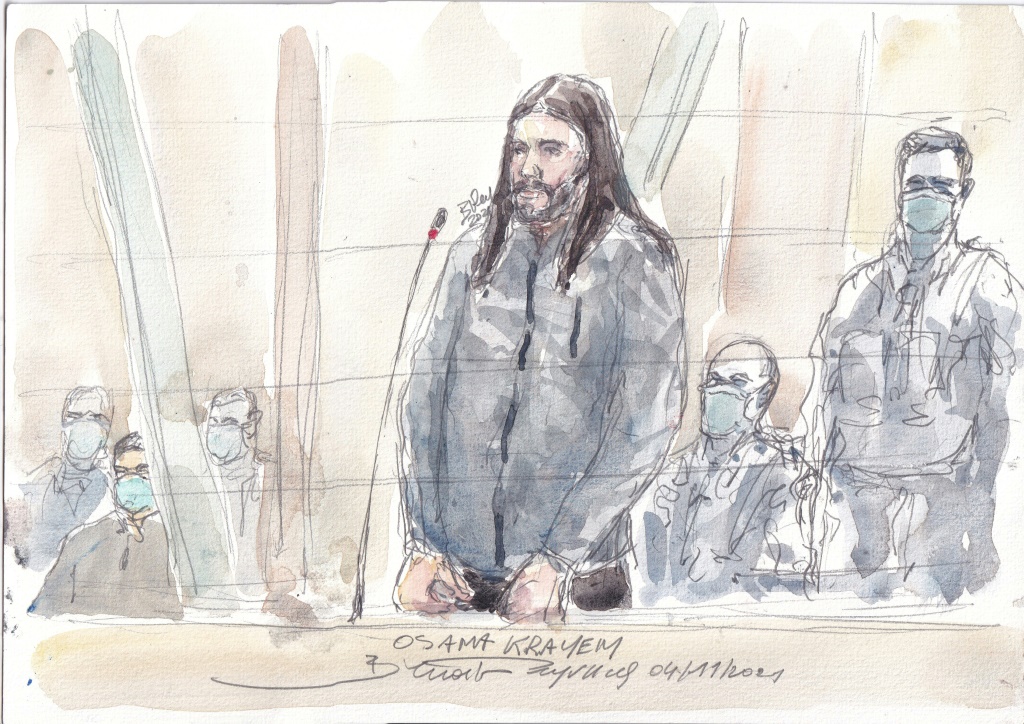 Osama Krayem, depicted here at the start of the trial