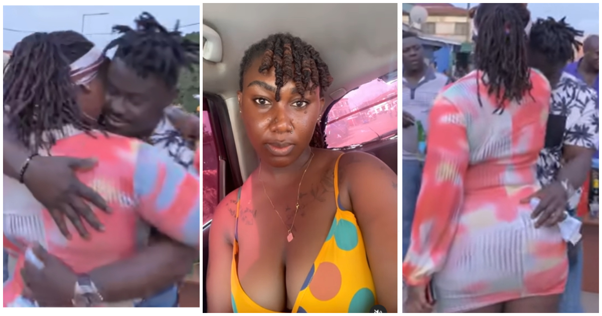 Funny Face's baby mama flaunts curves, dances and passionately hugs a man in a new skit