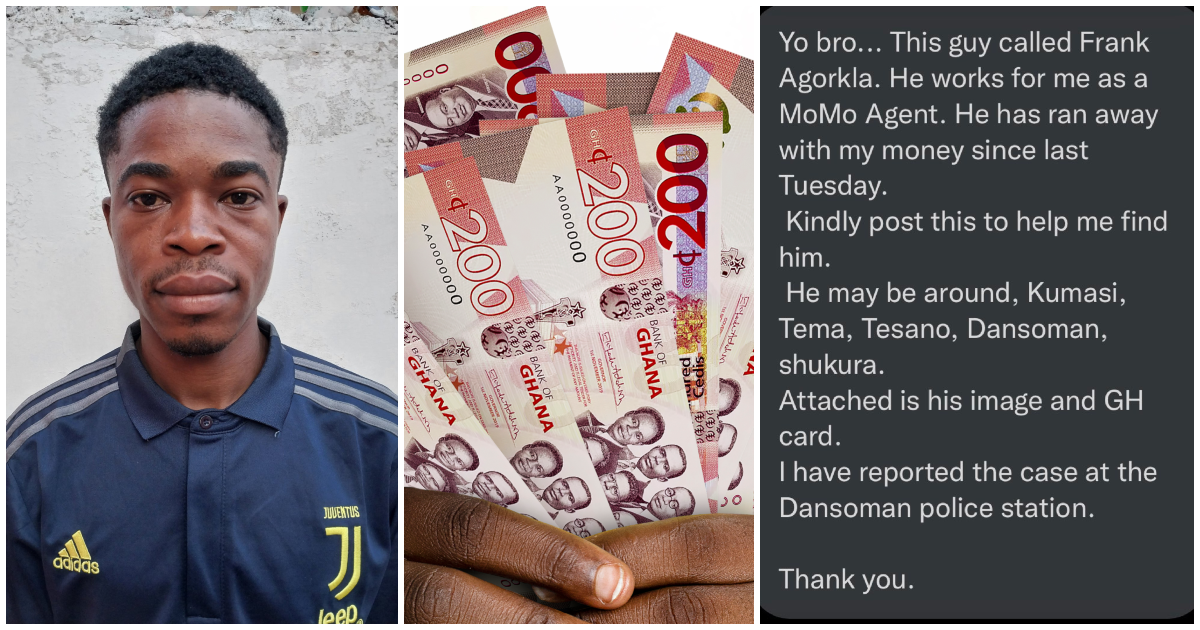 Ghanaian mobile money vendor runs off with owner's Ghc7,000