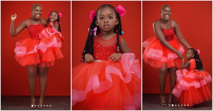 Fella Makafui poses with her daughter Island Frimpong in Christmas photos.