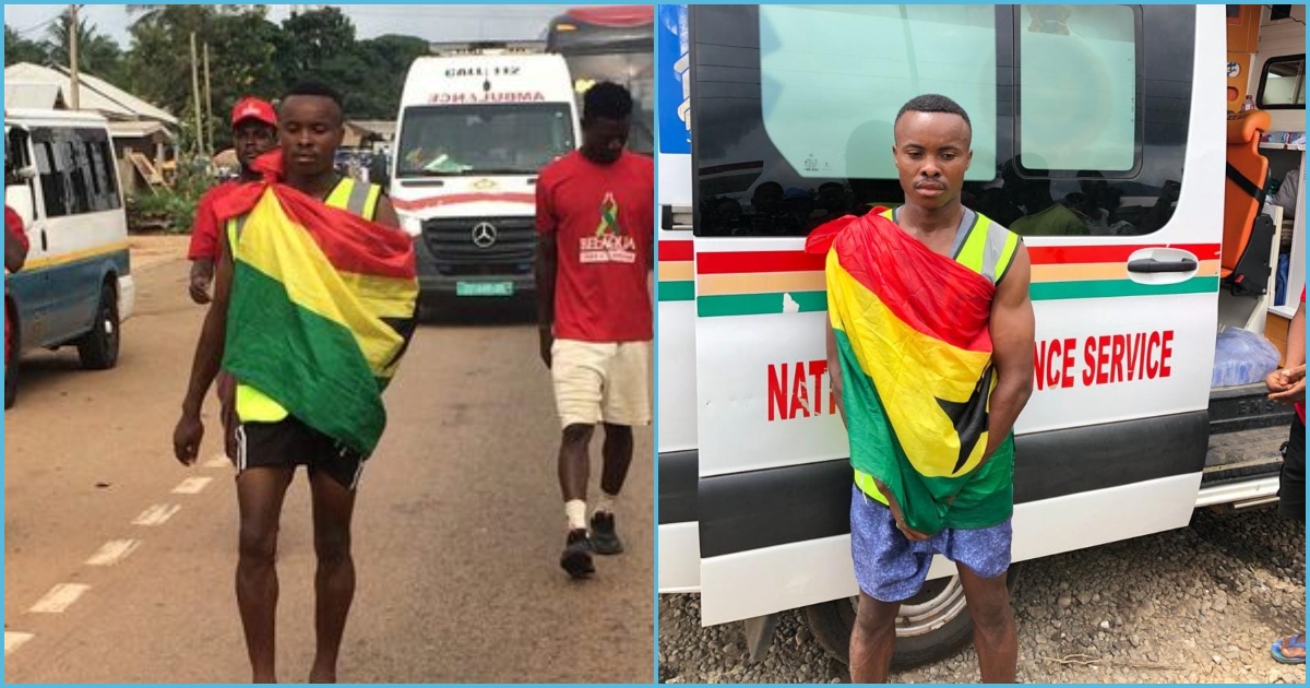 Techiman to Accra: Ghanaian man embarks on walking marathon, arrives in Eastern Region