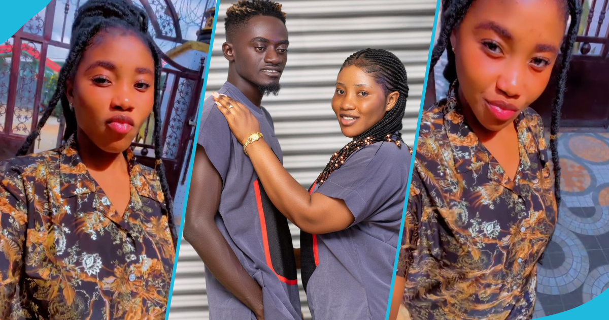 Lil Win's wife Maame Serwaa steps out in his silk shirt and shorts