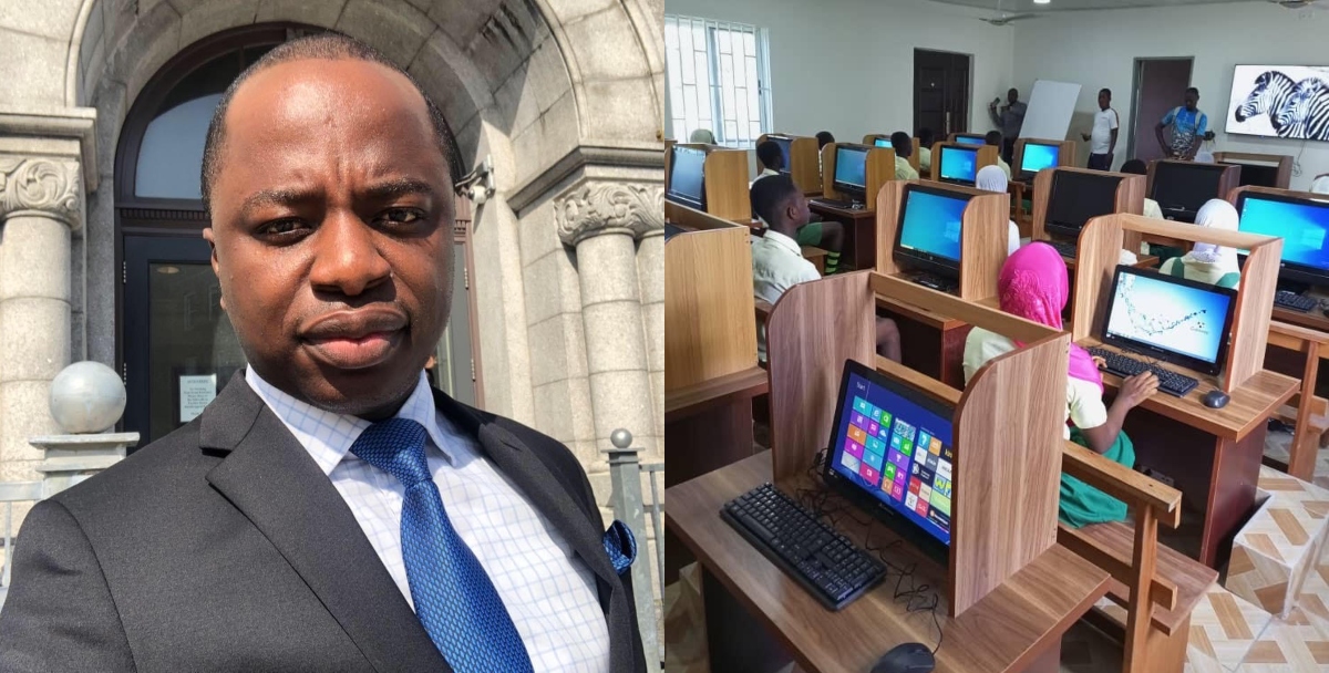 Obed Effah, Esq the Ghanaian lawyer in the US who built an ICT center for his JHS in Central Region