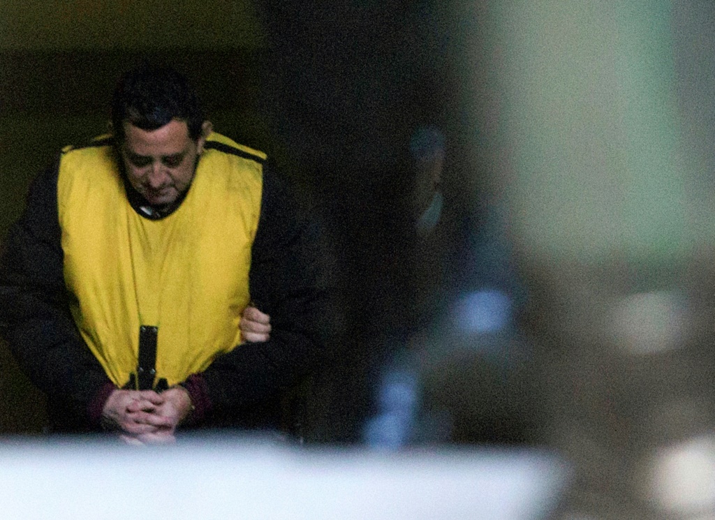 A file photo from 2018 shows Chilean priest Oscar Munoz Toledo leaving a courtroom in Rancagua, 80 km south of Santiago, Chile