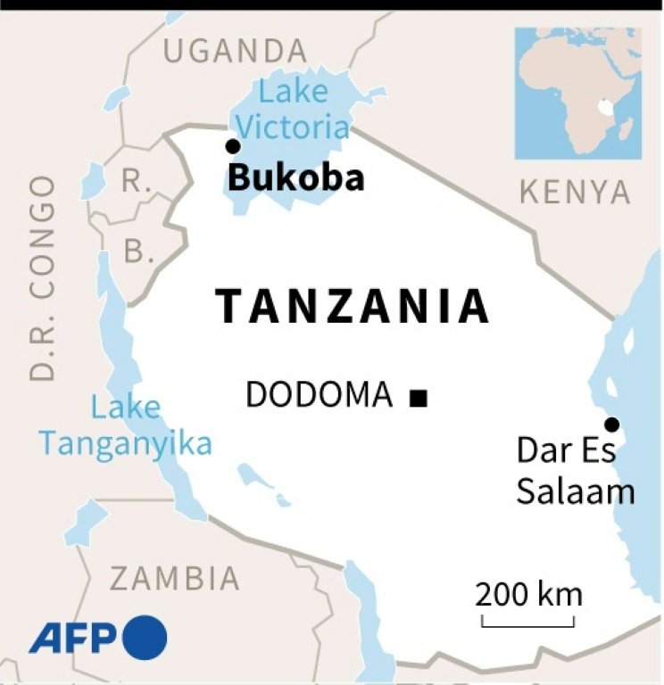 Map of Tanzania locating the site of the accident.