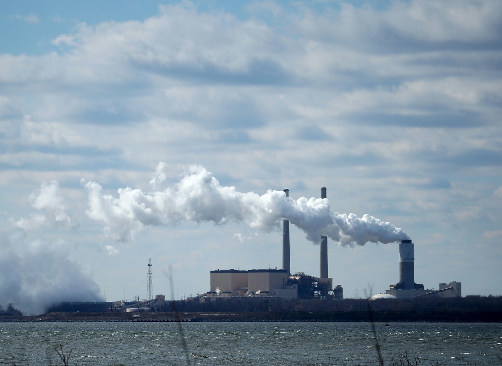 Emissions spew from a the coal-fired Brandon Shores Power Plant in Baltimore, Maryland