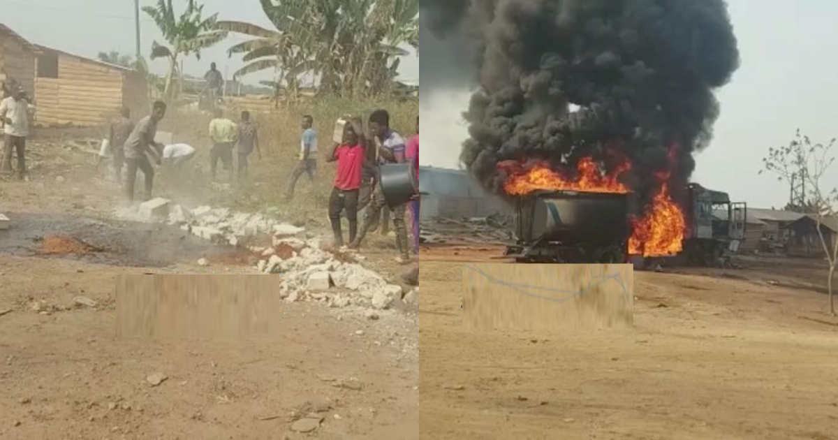 Videos drop as another fuel tanker explodes after Bogoso explosion, residents run for their lives
