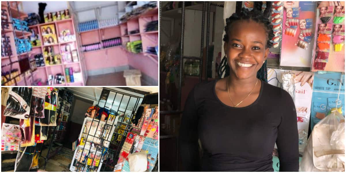 First-class psychology graduate opens beauty store business, Nigerians react
