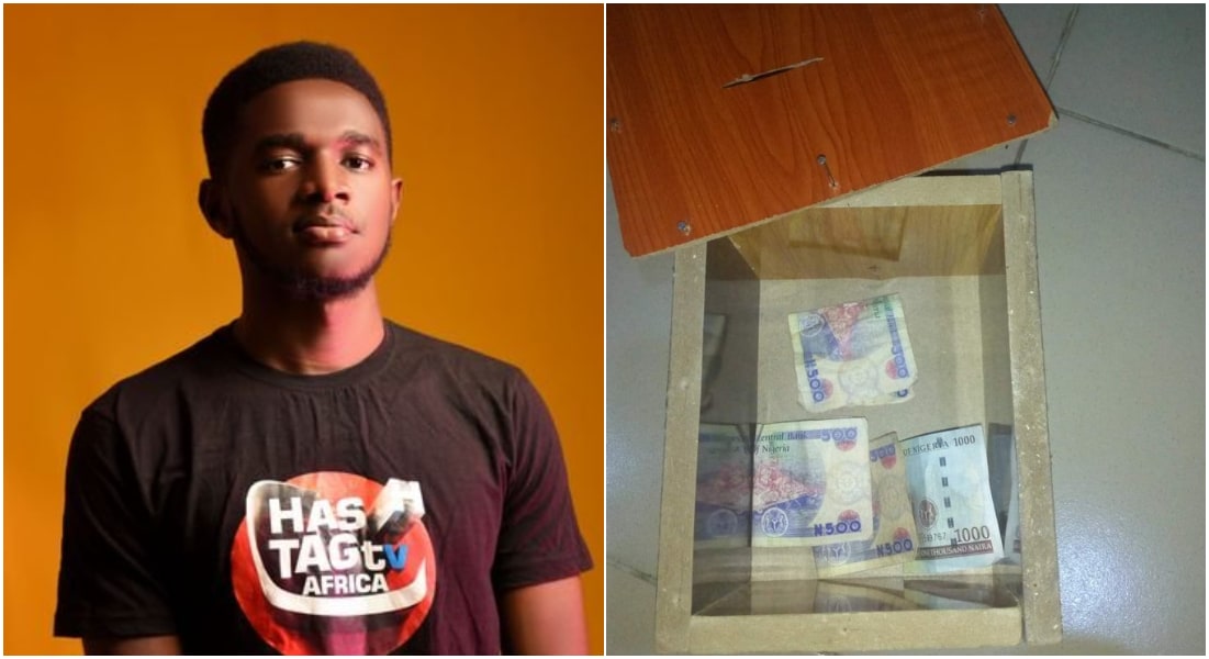 Massive reactions as Nigerian man breaks his piggybank to fetch naira notes, says he's not saving again