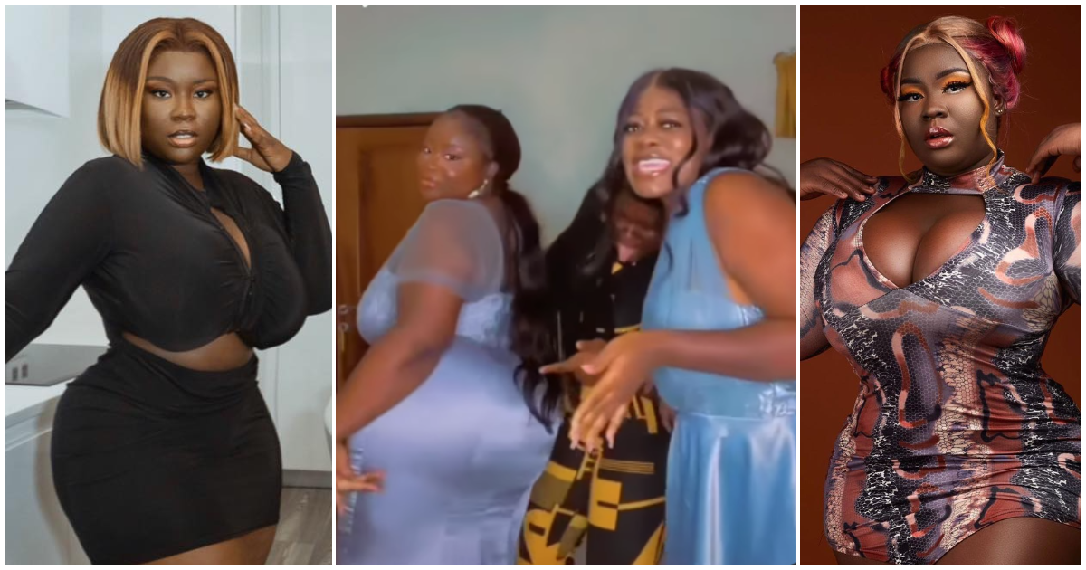 Kumawood actress Maame Serwaa does the Down Flat dance with Tik Tok star, turns it into a twerking competion (video)