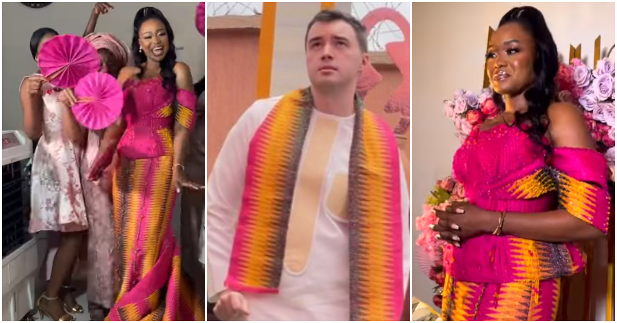 Ghanaian lady and her White lover marry in gorgeous traditional wedding.