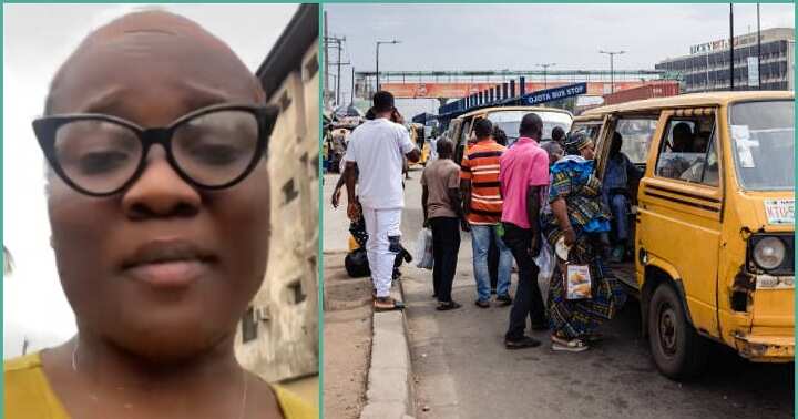Lady cries out as her wig gets stolen inside a public bus