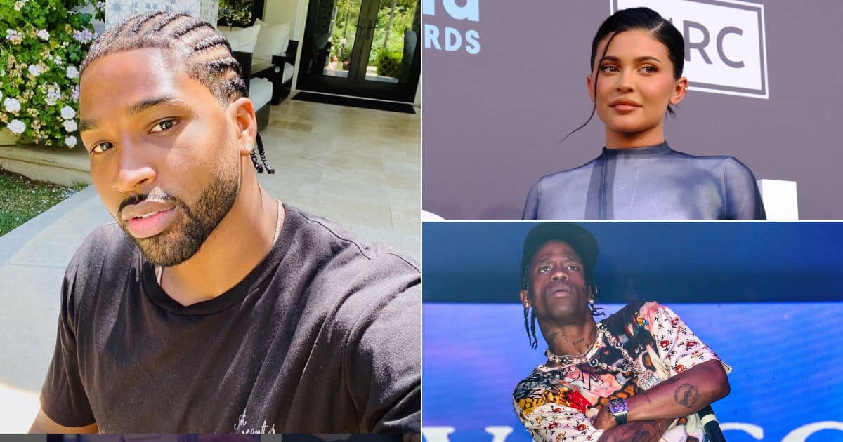 Tristan Thompson caught sneaking a peek at Kylie Jenner in three pics, Travis sleeping on the job