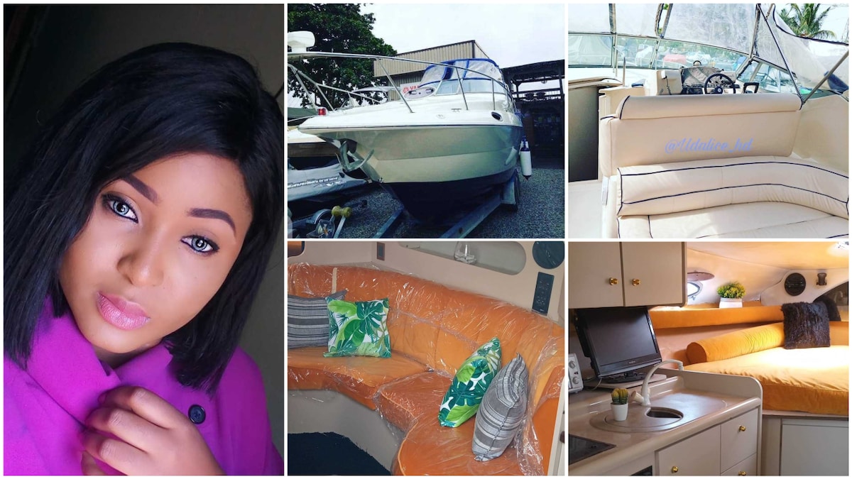 A collage of the Nigerian lady and the inside of the boat. Photo source: Alice Udeme Obodom