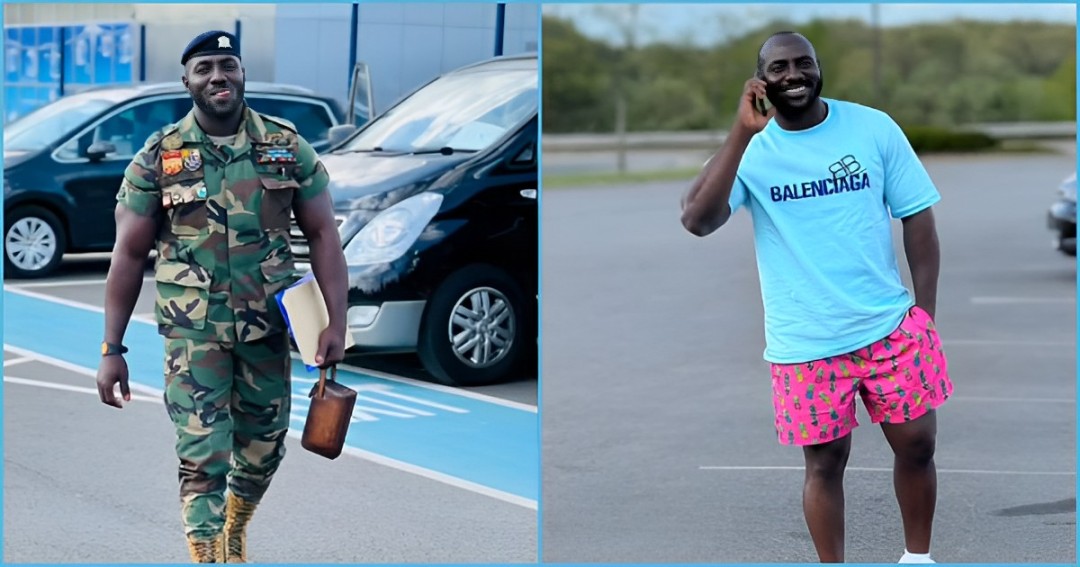 Celebrity Ghanaian soldier rejoices as he relocates to US, looks fresh in new video