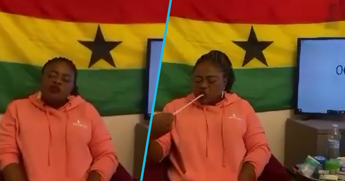 Ghanaian lady Artiste Maame on a GWR chewing gum marathon