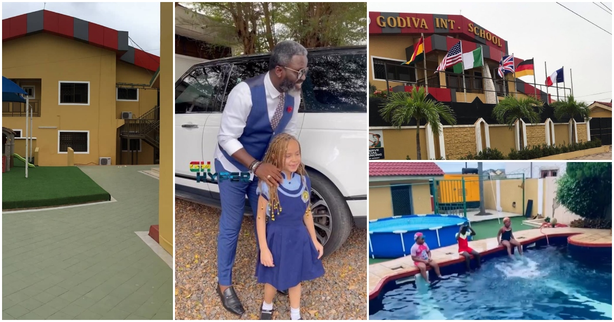 Sammy Kuffour's plush building surfaces on the internet; school has pool and other amenities