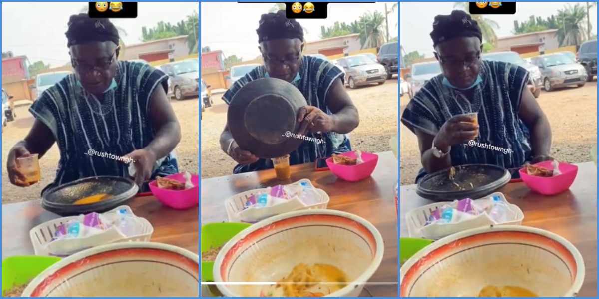 Photo of Ghanaian man eating in public