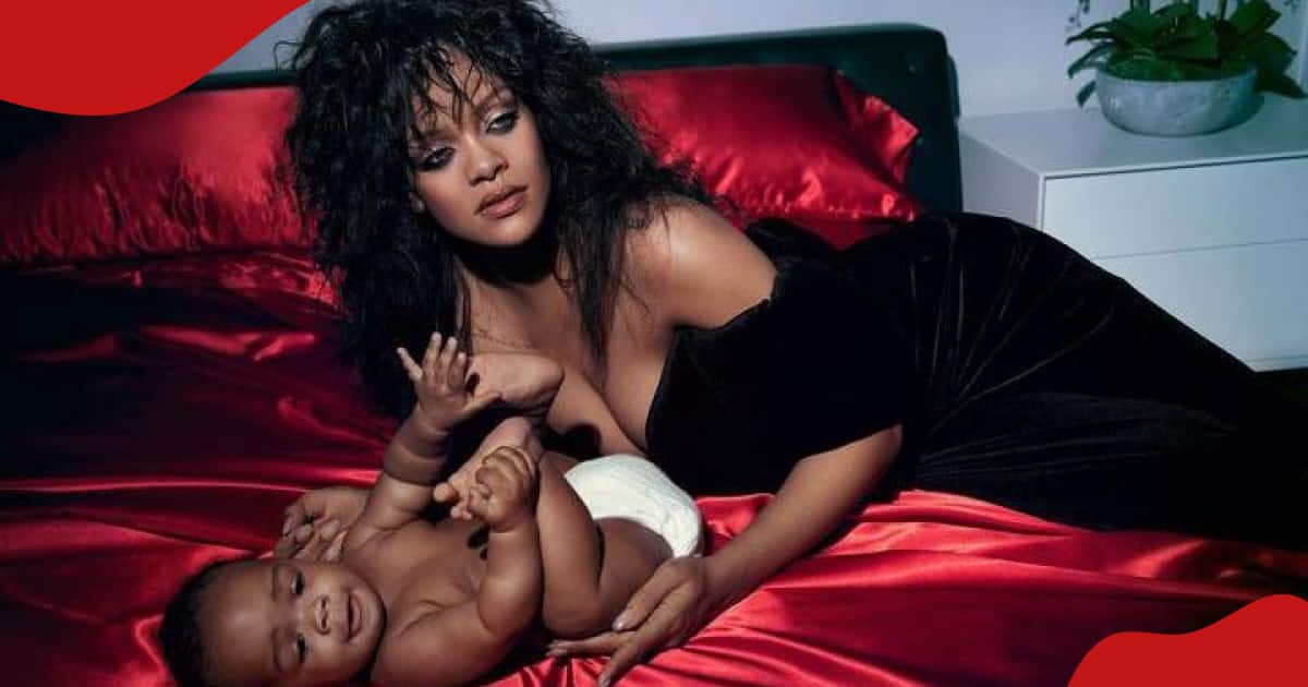 Rihanna with her son RZA.