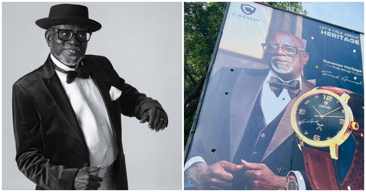 Fred Amugi: Caveman Watches mounts billboard in his honour, emotional video drops, sparks reactions from Ghanaians