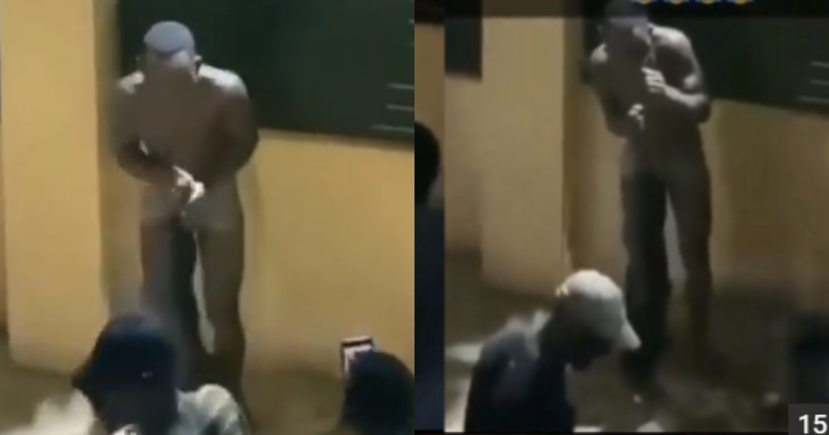 Thief allegedly caught stealing forced to dance 'Azonto' by residents, video goes viral