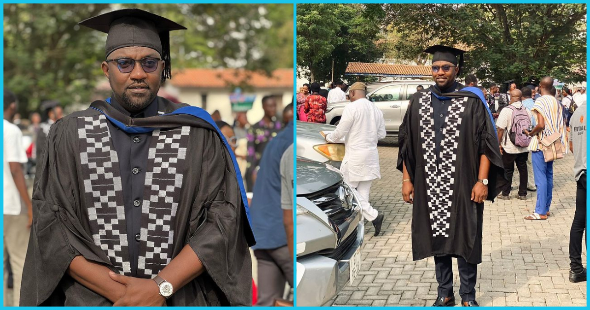 Beautiful photos drop as John Dumelo bags Master's in Law from University of Ghana