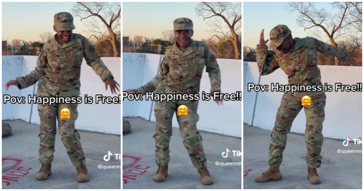 Photo of solider dancing