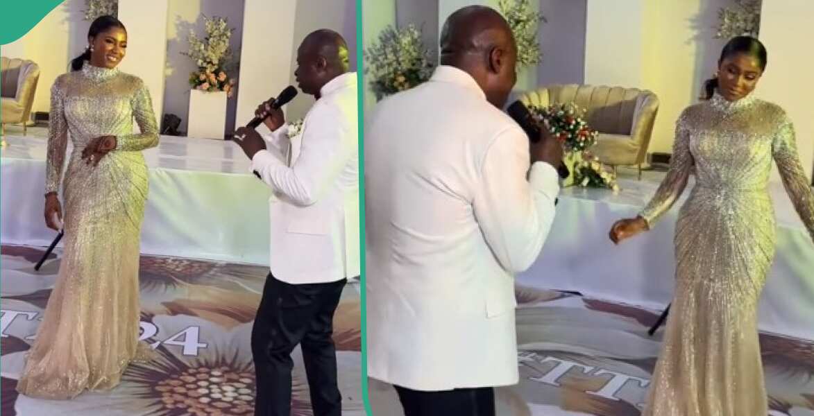 Nigerian groom sings for bride at wedding passionately, she blushes hard in cute video