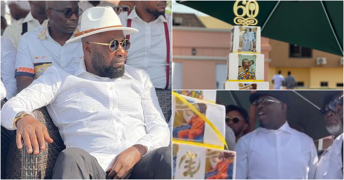 Dr. Osei Kwame Despite: Photos of giant birthday cake of 60-year-old cause traffic online
